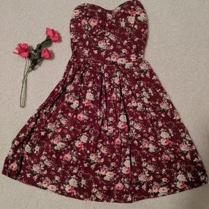 Maroon Flower Dress